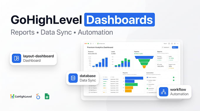 build looker studio and power bi dashboards inside gohighlevel
