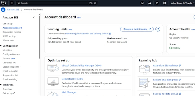 set up AWS ses, mailwizz, and email marketing server