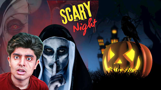 design an eye catching horror youtube thumbnail