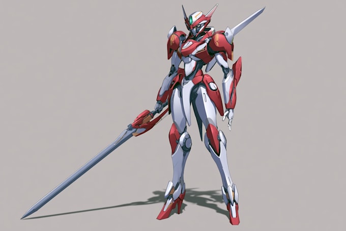 create anime inspired mecha character artwork
