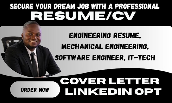 write a professional engineering, mechanical, software and IT resume