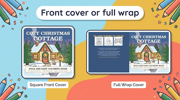 design a bold and easy coloring book cover for KDP