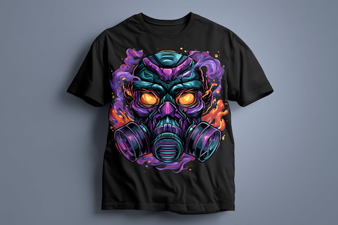 draw dark art skull illustration for streetwear design