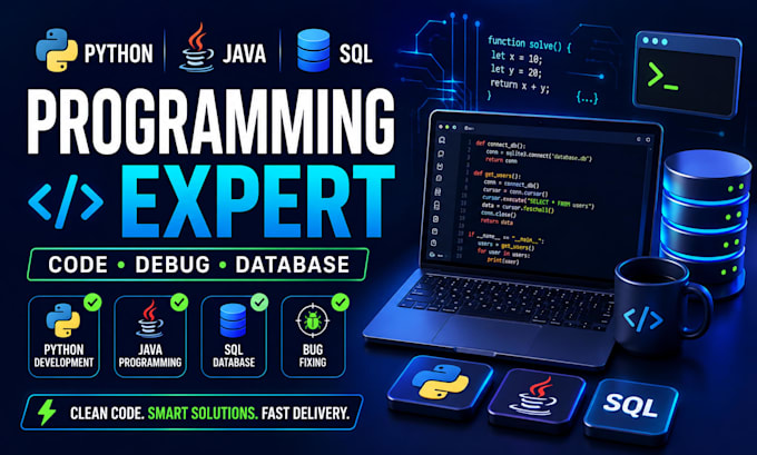 do python, java and sql programming tasks