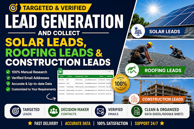 do lead generation and collect solar leads, roofing leads and construction leads