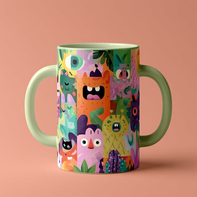 draw coffee mug design, custom mug design