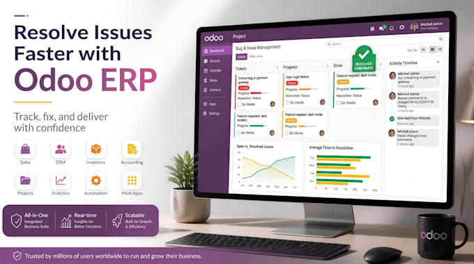 fix odoo bugs and develop custom odoo modules