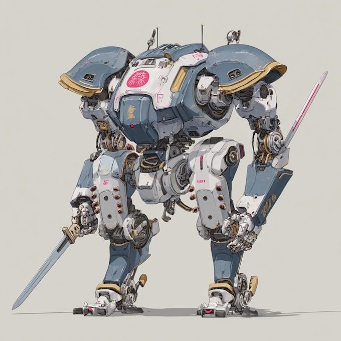 draw custom mecha robot art for you