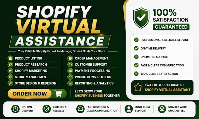 shopify virtual assistant, shopify store manager and website designer