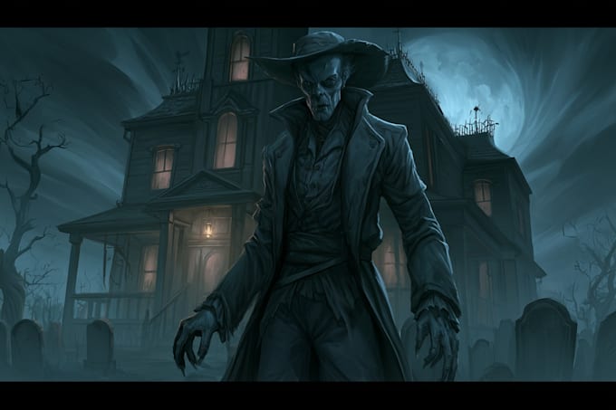 create dark fantasy horror character artwork