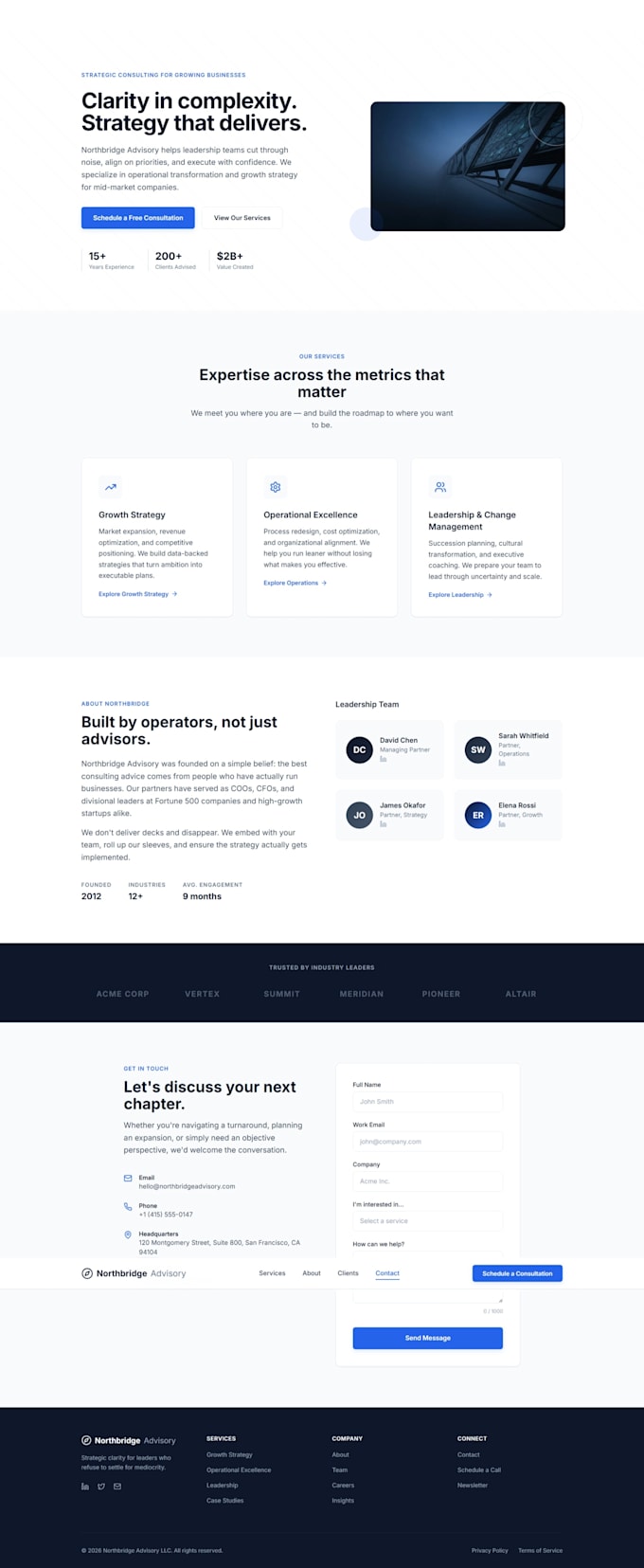 design and develop a responsive landing page with react