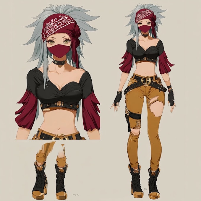 draw anime character sheet for you