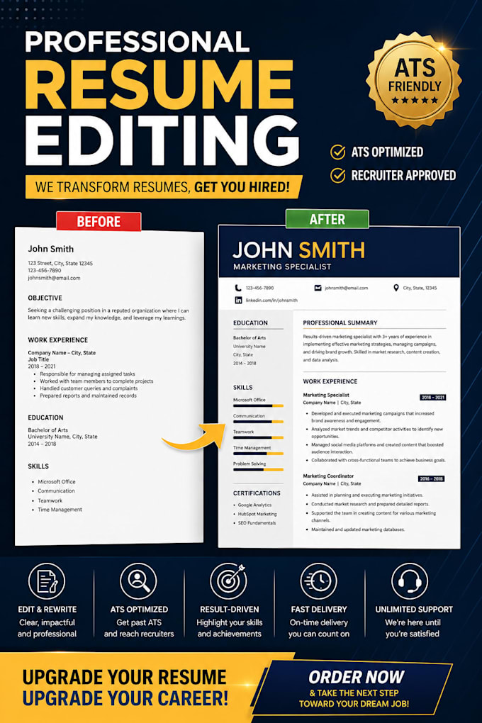 professionally edit, update and improve your resume