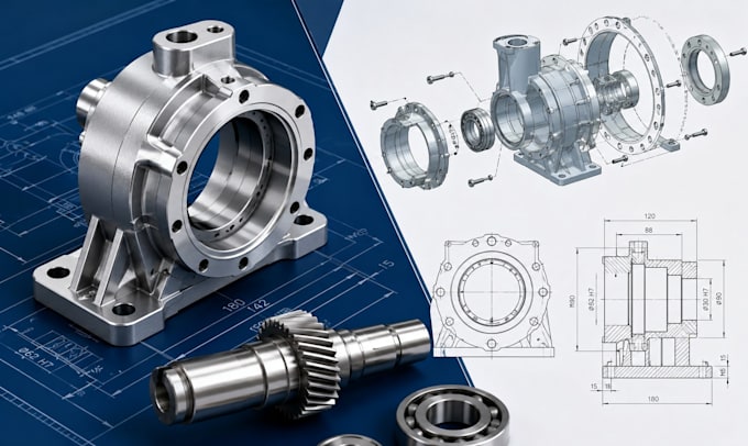 mechanical cad drawing technical manufacturing assembly drawing machine part cad