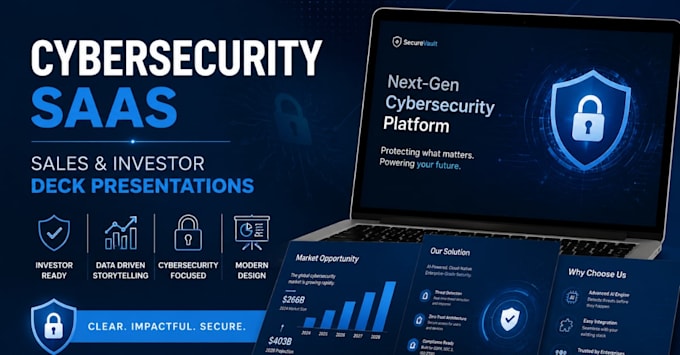 design cybersecurity saas sales and investor deck presentations