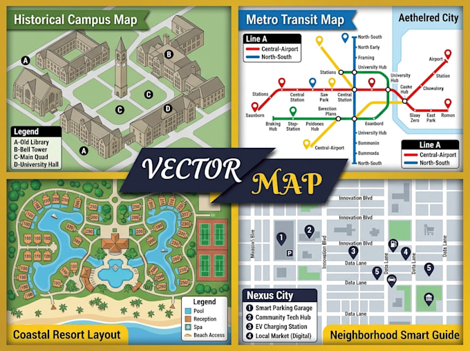 draw vector map in illustrator