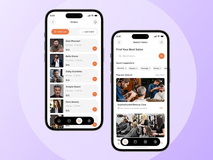 build salon booking app website scheduling appointment app