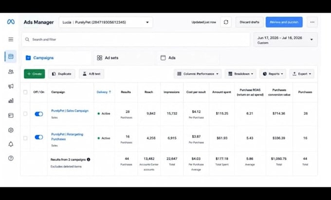 create facebook and instagram ads campaign