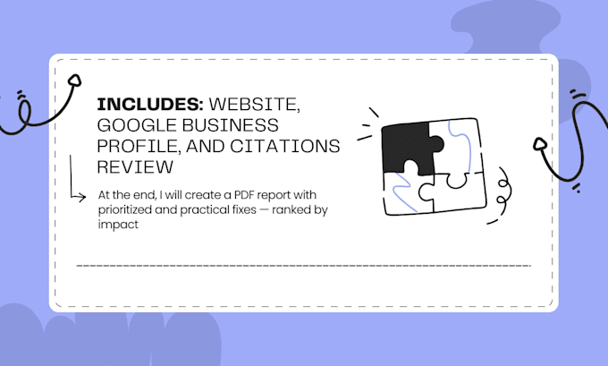 do a local SEO audit, including google business profile and website report