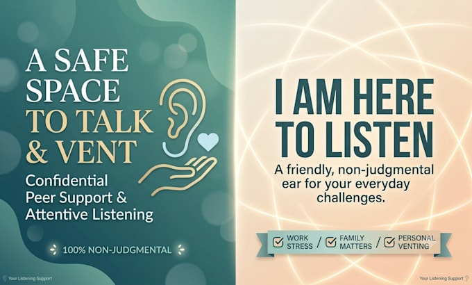be your listener and offer friendly advice or life coaching