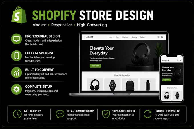 design a professional shopify store that converts