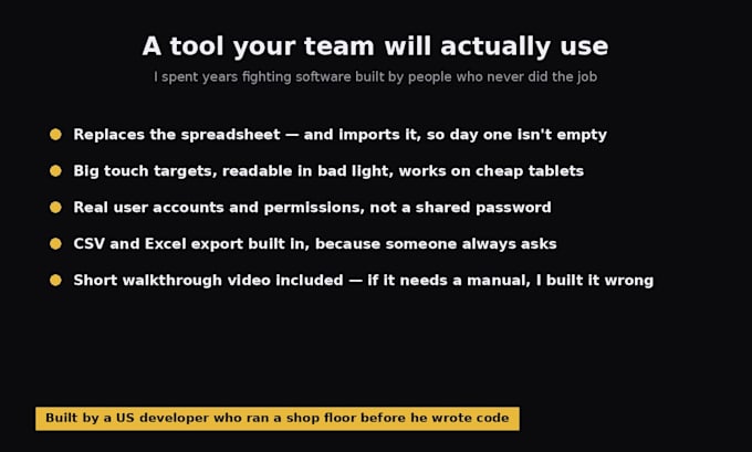 build a custom internal tool or dashboard for your business