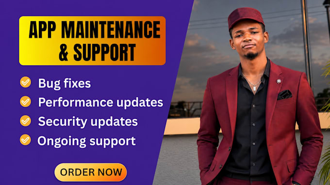 provide app maintenance, bug fixes, updates and app support