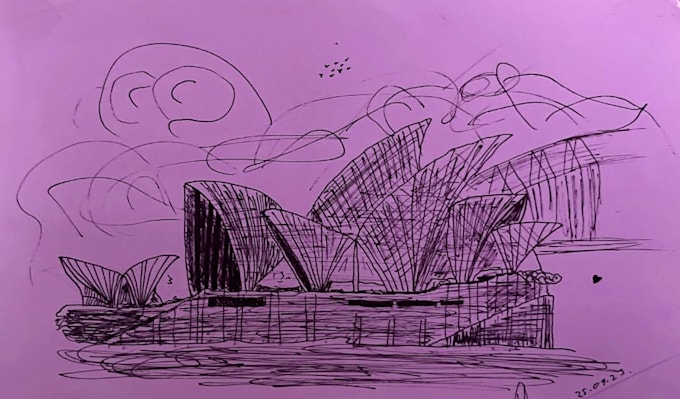draw hand drawn architectural sketch