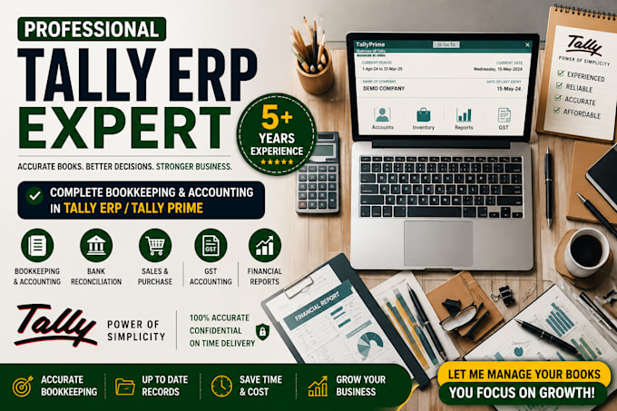 do professional bookkeeping and accounting in tally erp