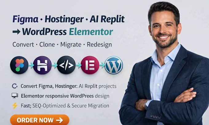 convert clone lovable figma hostinger ai replit to elementor wordpress website