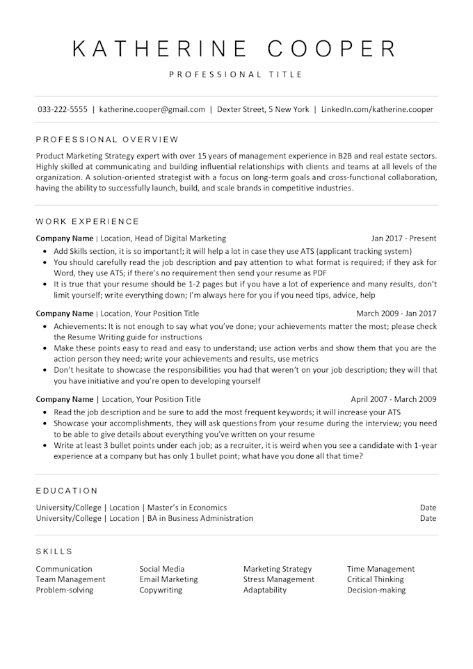 write an ats friendly engineering resume and cover letter
