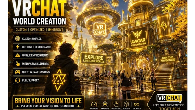 create custom vrchat world vrc world 3d game environment creation vrchat world