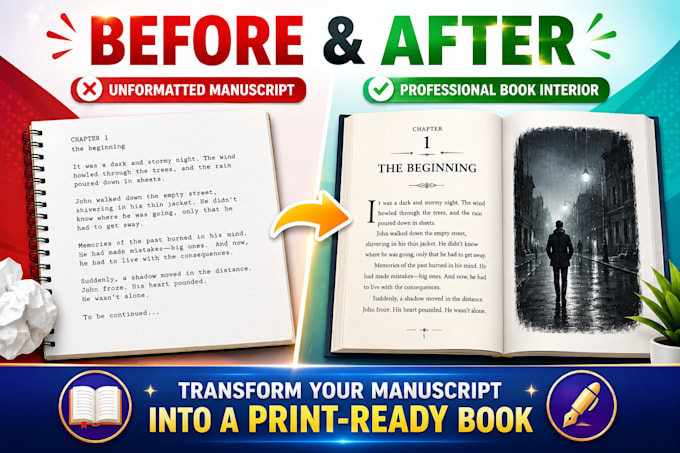design a professional book layout and format your paperback for print