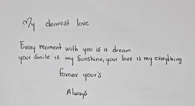 handwrite love letters and notes beautifully