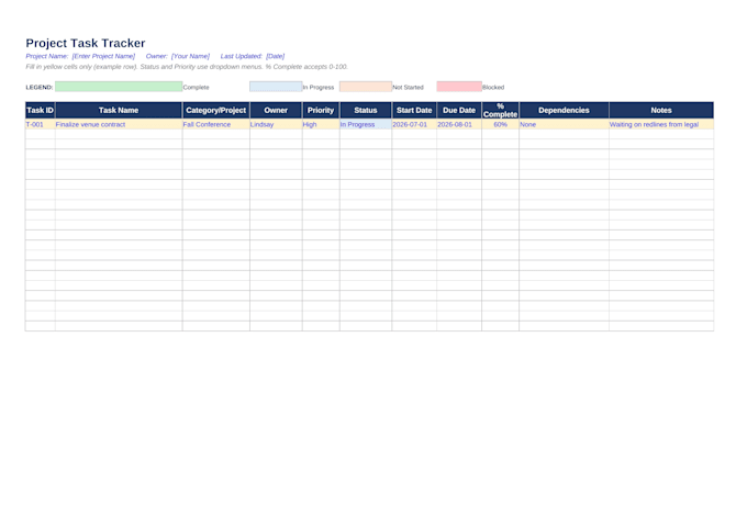 build a project tracker dashboard in excel with automated status reports