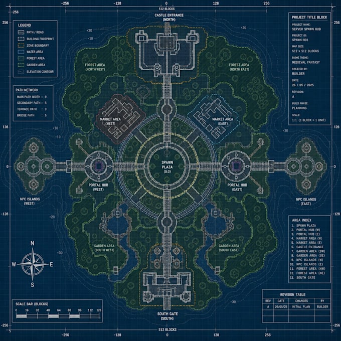 build custom minecraft server spawn, hub, lobby, maps and terrain