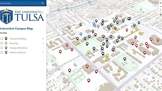 design campus map, university map, school map, wayfinding map, 2d 3d map