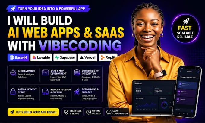 build ai web app, saas mvp with vibecoding, base44, lovable supabase