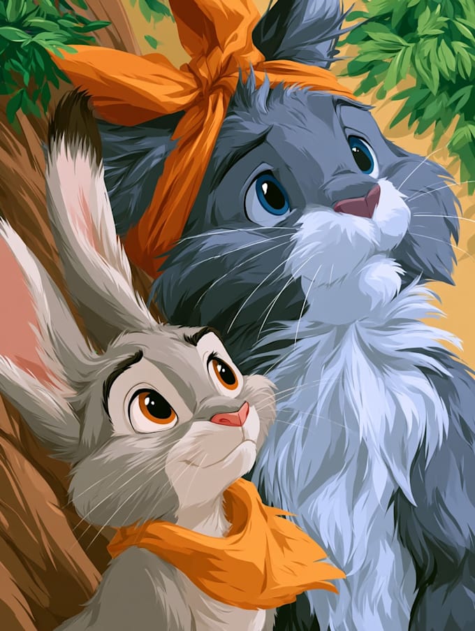 draw disney pets portrait illustration in disney