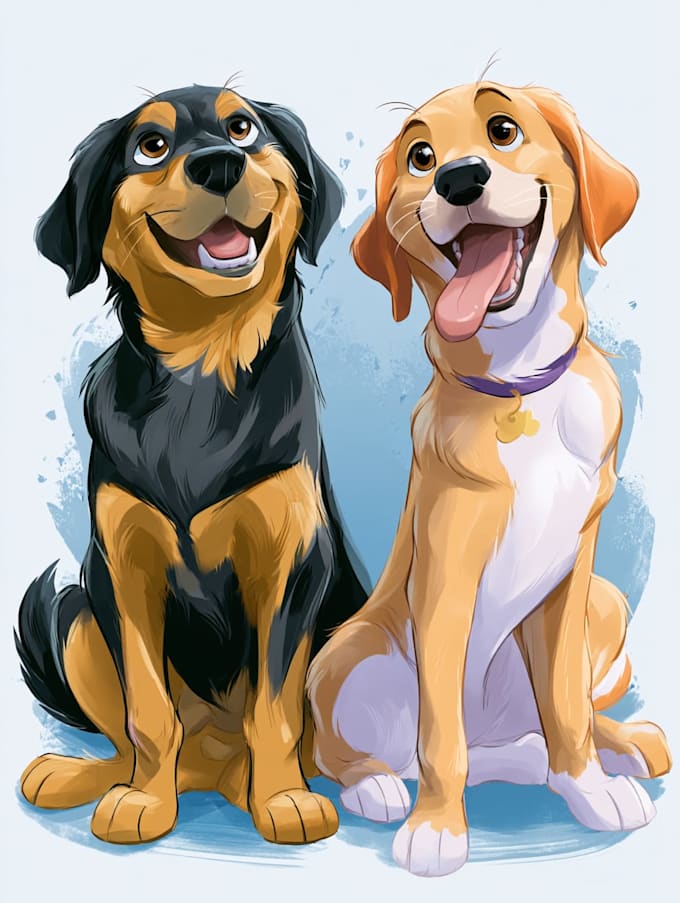 draw a disney pet portrait illustration