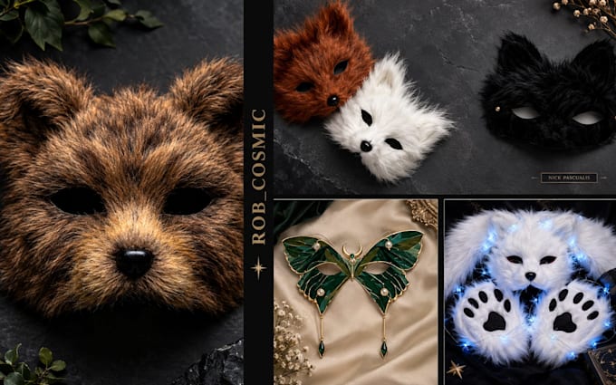 create a custom cosplay costume, anime outfit, masks