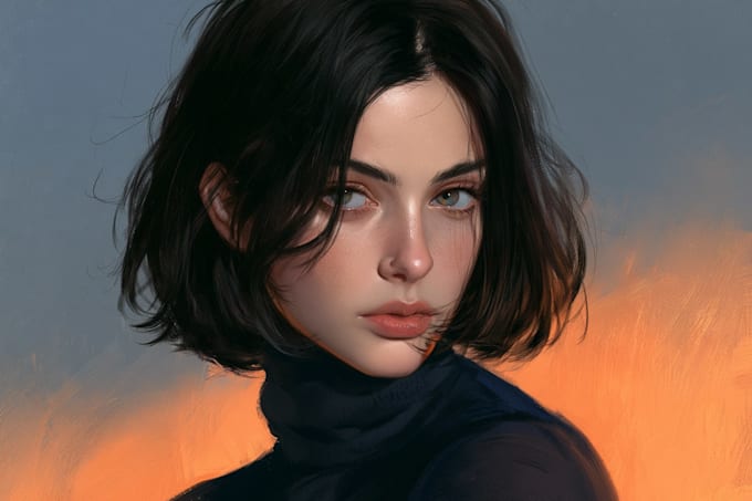 paint realistic or cartoon digital portraits
