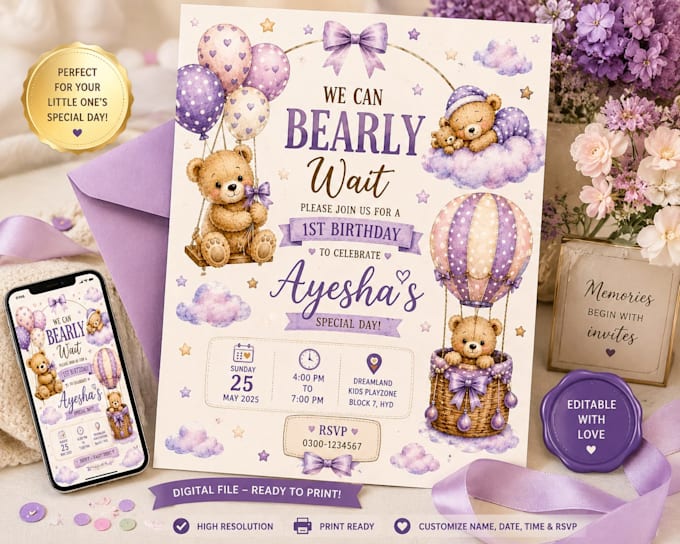 design custom invitation design for baby shower