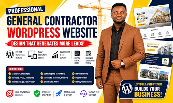 build a professional wordpress website for contractors