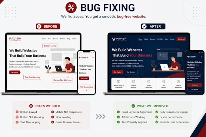bug fix, website issue, technical errors, troubleshooting
