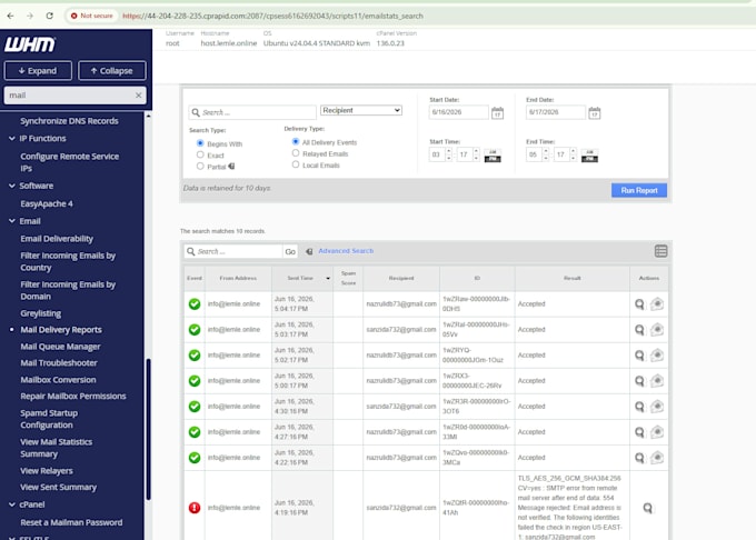 setup professional email server, spf, mx, dkim, dmarc, txt, cname record