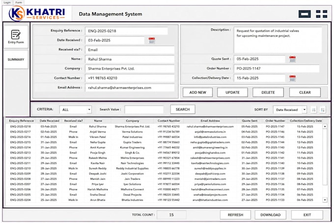 create fillable PDF forms, excel data entry form or inventory management systems