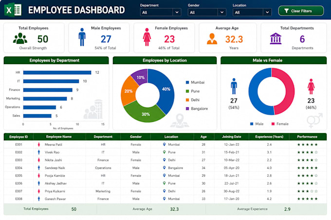 create professional microsoft excel dashboards, reports and vba automation