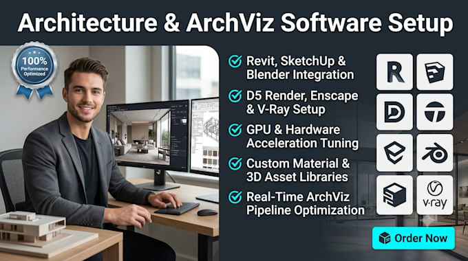 optimize architecture software via d5 render sketchup twinmotion enscape blender