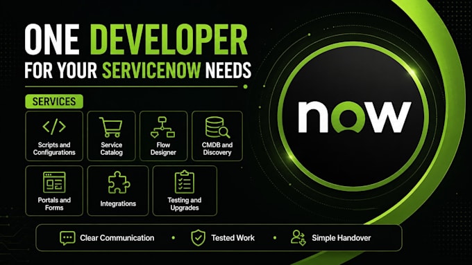 be your servicenow developer itom, itsm, hrsd, csm, spm, cmdb